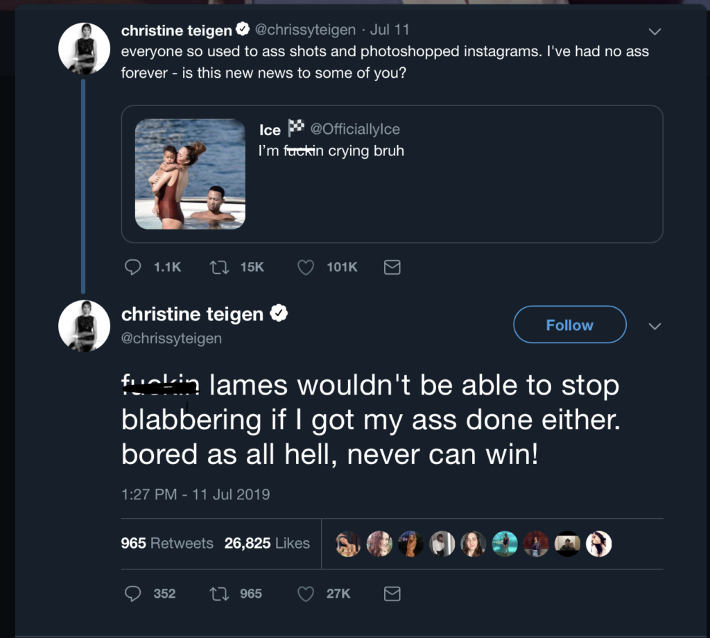 Christine T screenshot tweet