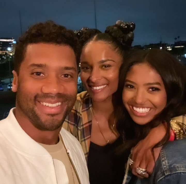 Ciara and Russel Wilson with Natalia for her high school graduation