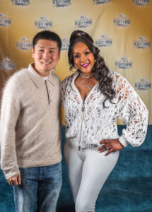 Vivica Fox and the Beauty Empire Super Center owner at the Vivica Fox Hair Collection meet and greet in Houston on March 8, 2025